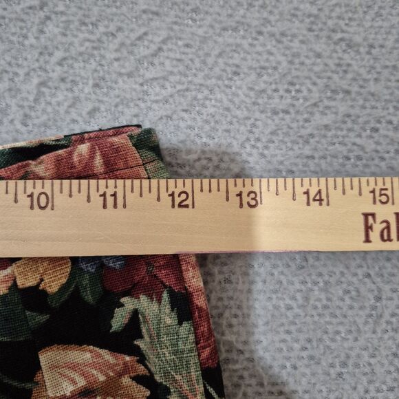 90s Cottontail Originals 2pc Black Velvet Collar Floral Print Jacket Skirt Set 7 - Picture 10 of 12